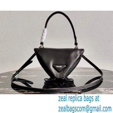 Prada Padded Nappa Leather Triangle Handbag 1BA315 Black 2021 - Click Image to Close