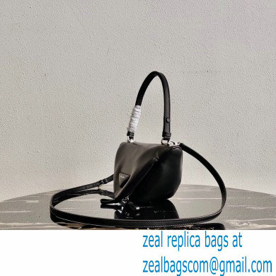 Prada Padded Nappa Leather Triangle Handbag 1BA315 Black 2021 - Click Image to Close