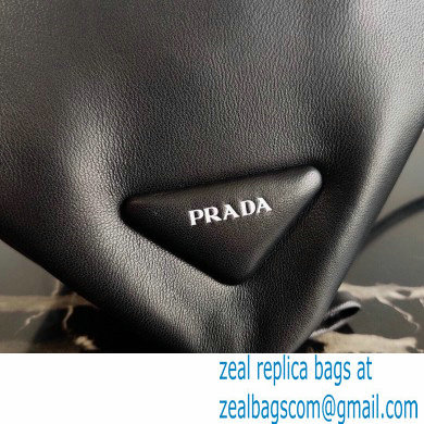 Prada Padded Nappa Leather Triangle Handbag 1BA315 Black 2021 - Click Image to Close