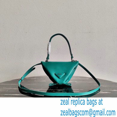 Prada Padded Nappa Leather Triangle Handbag 1BA315 Peacock Blue 2021 - Click Image to Close