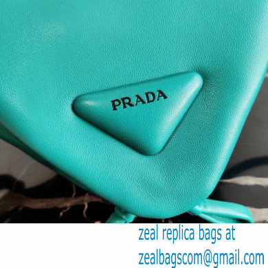 Prada Padded Nappa Leather Triangle Handbag 1BA315 Peacock Blue 2021 - Click Image to Close
