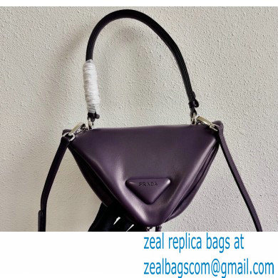 Prada Padded Nappa Leather Triangle Handbag 1BA315 Violet 2021