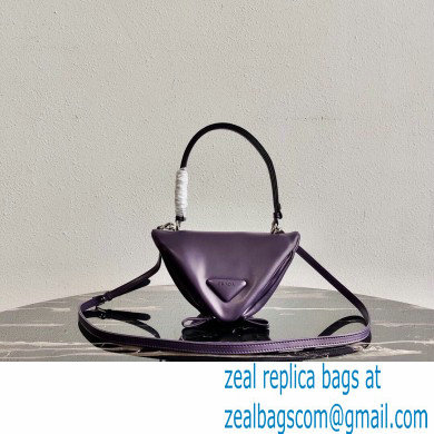 Prada Padded Nappa Leather Triangle Handbag 1BA315 Violet 2021 - Click Image to Close