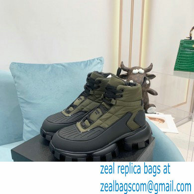 Prada Re-Nylon Gabardine Fabric Cloudbust Thunder Sneakers Forest Green 2021 - Click Image to Close