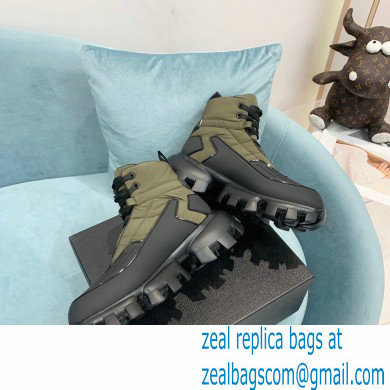 Prada Re-Nylon Gabardine Fabric Cloudbust Thunder Sneakers Forest Green 2021