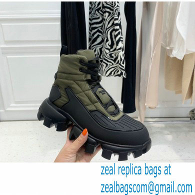 Prada Re-Nylon Gabardine Fabric Cloudbust Thunder Sneakers Forest Green 2021 - Click Image to Close