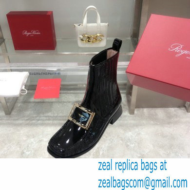 ROGER VIVIER Preppy Viv' patent leather Chelsea boots black - Click Image to Close