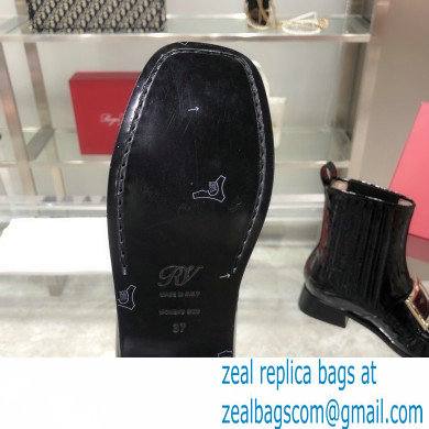 ROGER VIVIER Preppy Viv' patent leather Chelsea boots black