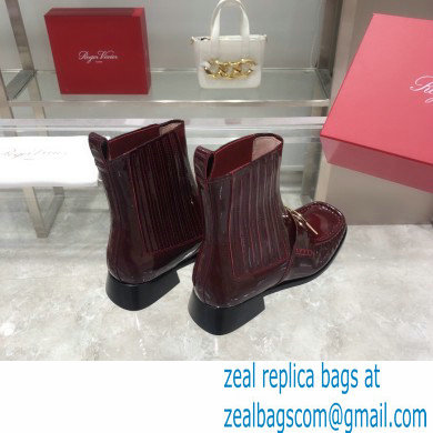 ROGER VIVIER Preppy Viv' patent leather Chelsea boots burgundy - Click Image to Close