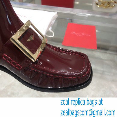 ROGER VIVIER Preppy Viv' patent leather Chelsea boots burgundy