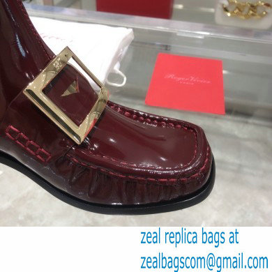 ROGER VIVIER Preppy Viv' patent leather Chelsea boots burgundy - Click Image to Close