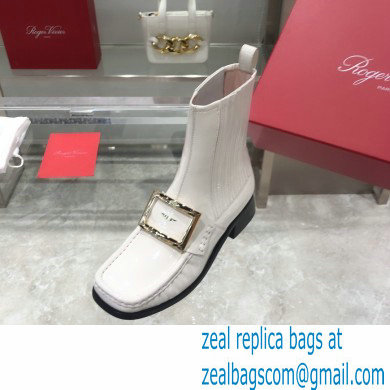 ROGER VIVIER Preppy Viv' patent leather Chelsea boots white - Click Image to Close