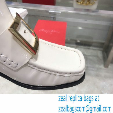 ROGER VIVIER Preppy Viv' patent leather Chelsea boots white