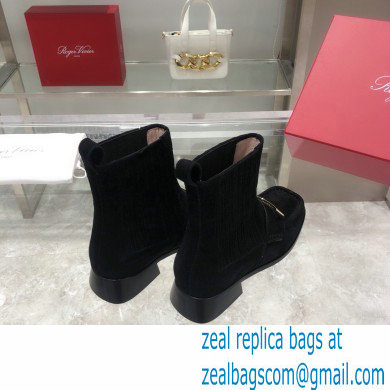 ROGER VIVIER Preppy Viv' suede leather Chelsea boots black - Click Image to Close