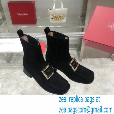 ROGER VIVIER Preppy Viv' suede leather Chelsea boots black - Click Image to Close