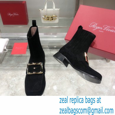 ROGER VIVIER Preppy Viv' suede leather Chelsea boots black