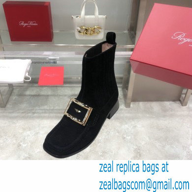 ROGER VIVIER Preppy Viv' suede leather Chelsea boots black