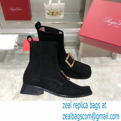 ROGER VIVIER Preppy Viv' suede leather Chelsea boots black - Click Image to Close