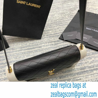 Saint Laurent Gaby Satchel Bag in Vintage Lambskin 668863 Black/White
