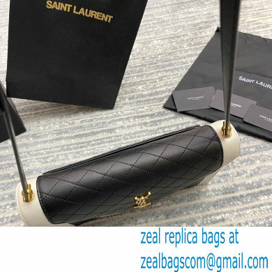 Saint Laurent Gaby Satchel Bag in Vintage Lambskin 668863 Black/White - Click Image to Close