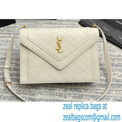 Saint Laurent Gaby Satchel Bag in Vintage Lambskin 668863 White - Click Image to Close