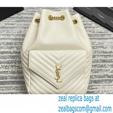 Saint Laurent Joe Backpack Bag in Leather 672609 White - Click Image to Close