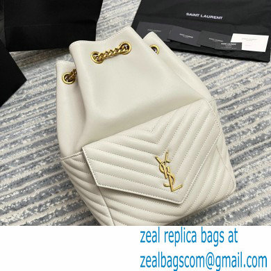 Saint Laurent Joe Backpack Bag in Leather 672609 White - Click Image to Close