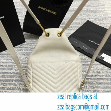 Saint Laurent Joe Backpack Bag in Leather 672609 White - Click Image to Close