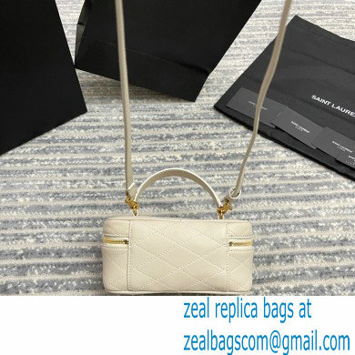 Saint Laurent Mini Vanity Case Bag in Quilted Lambskin 669560 White