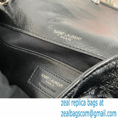 Saint Laurent Niki Baby Bag in Crinkled Vintage Leather 633160 Black - Click Image to Close