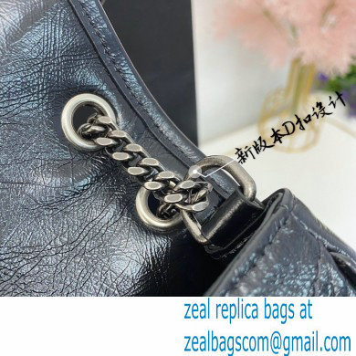 Saint Laurent Niki Baby Bag in Crinkled Vintage Leather 633160 Black