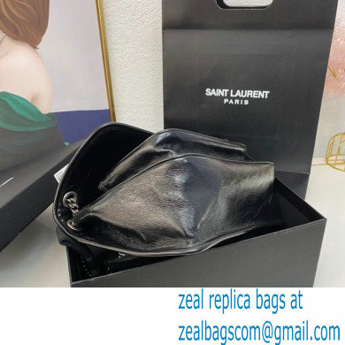 Saint Laurent Niki Medium Bag in Crinkled Vintage Leather 633158 Black - Click Image to Close