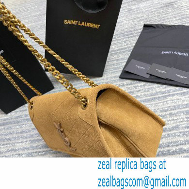 Saint Laurent Niki Medium Bag in Suede Leather 633158 Brown