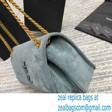 Saint Laurent Niki Medium Bag in Suede Leather 633158 Gray