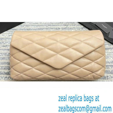 Saint Laurent Sade Puffer Envelope Clutch Bag in Quilted Leather 655004 Beige - Click Image to Close