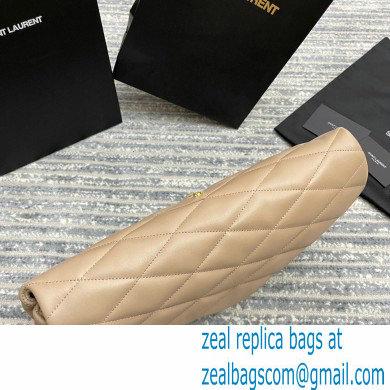 Saint Laurent Sade Puffer Envelope Clutch Bag in Quilted Leather 655004 Beige