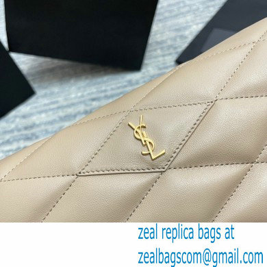 Saint Laurent Sade Puffer Envelope Clutch Bag in Quilted Leather 655004 Beige