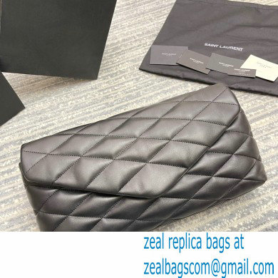 Saint Laurent Sade Puffer Envelope Clutch Bag in Quilted Leather 655004 Black