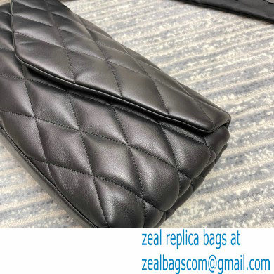 Saint Laurent Sade Puffer Envelope Clutch Bag in Quilted Leather 655004 Black - Click Image to Close