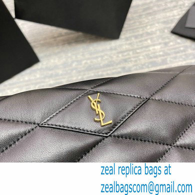 Saint Laurent Sade Puffer Envelope Clutch Bag in Quilted Leather 655004 Black - Click Image to Close