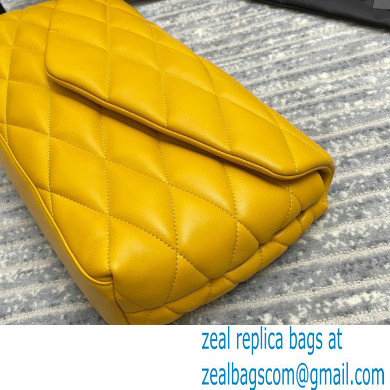 Saint Laurent Sade Puffer Envelope Clutch Bag in Quilted Leather 655004 Yellow - Click Image to Close