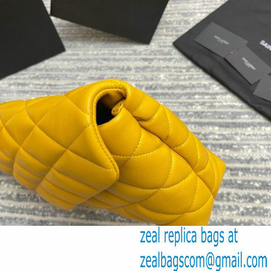 Saint Laurent Sade Puffer Envelope Clutch Bag in Quilted Leather 655004 Yellow - Click Image to Close