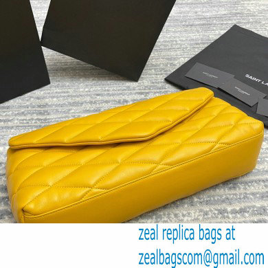 Saint Laurent Sade Puffer Envelope Clutch Bag in Quilted Leather 655004 Yellow