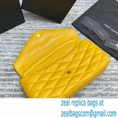 Saint Laurent Sade Puffer Envelope Clutch Bag in Quilted Leather 655004 Yellow