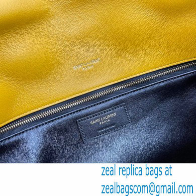 Saint Laurent Sade Puffer Envelope Clutch Bag in Quilted Leather 655004 Yellow