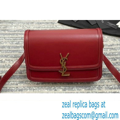 Saint Laurent Solferino Medium Satchel Bag In Box Leather 634305 Red - Click Image to Close