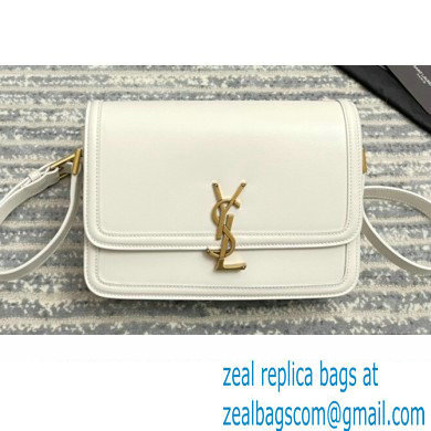 Saint Laurent Solferino Medium Satchel Bag In Box Leather 634305 White