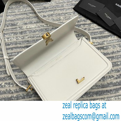 Saint Laurent Solferino Medium Satchel Bag In Box Leather 634305 White