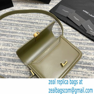 Saint Laurent Solferino Small Satchel Bag In Box Leather 634306 Olive Green - Click Image to Close