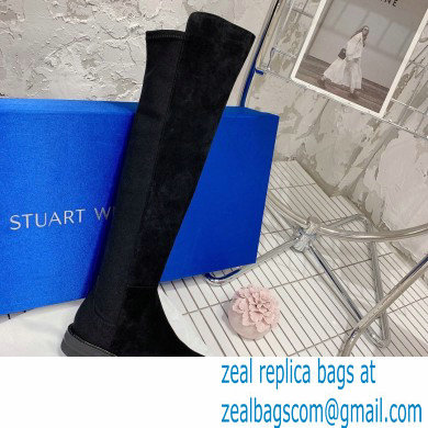 Stuart Weitzman suede Leather Boot with 3.5CM Heel black